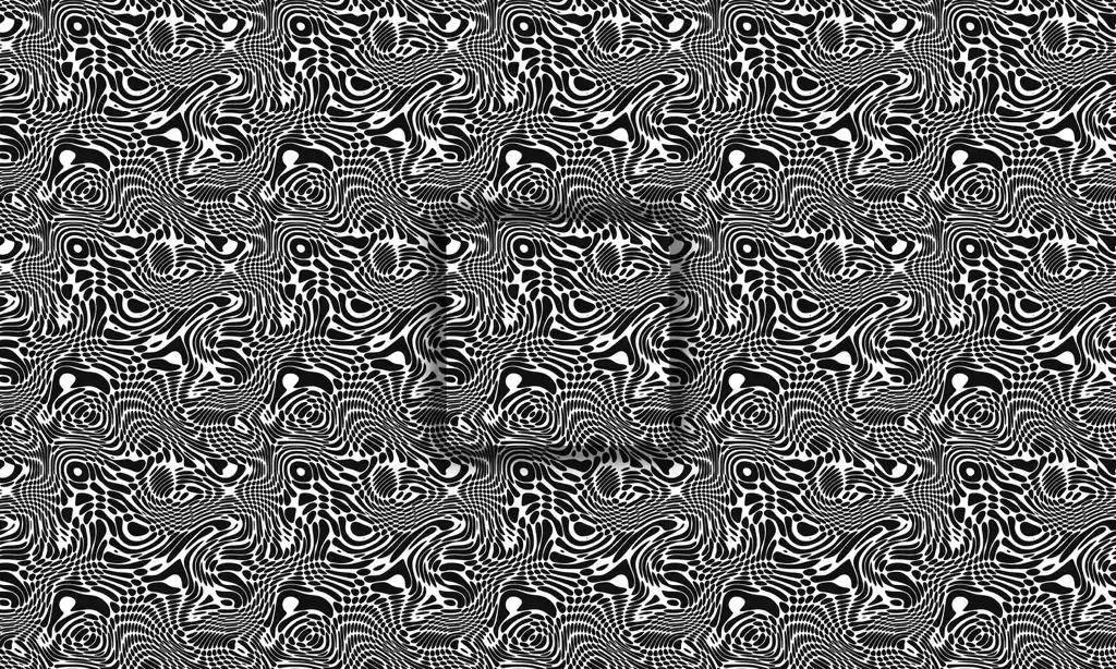 A vector design of swirled warped circles