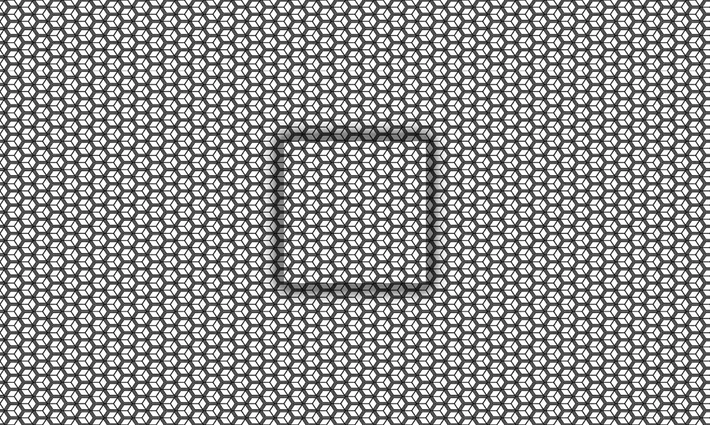 A vector design of white rotated three dimension outlined cubes