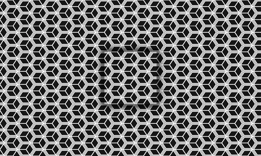 A vector design of dark rotated three dimension outlined cubes