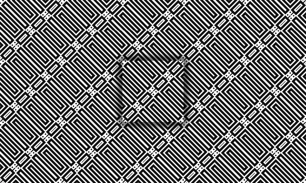 A vector pattern of a collection of linear lines encasing joining squares and rectangles as a tile
