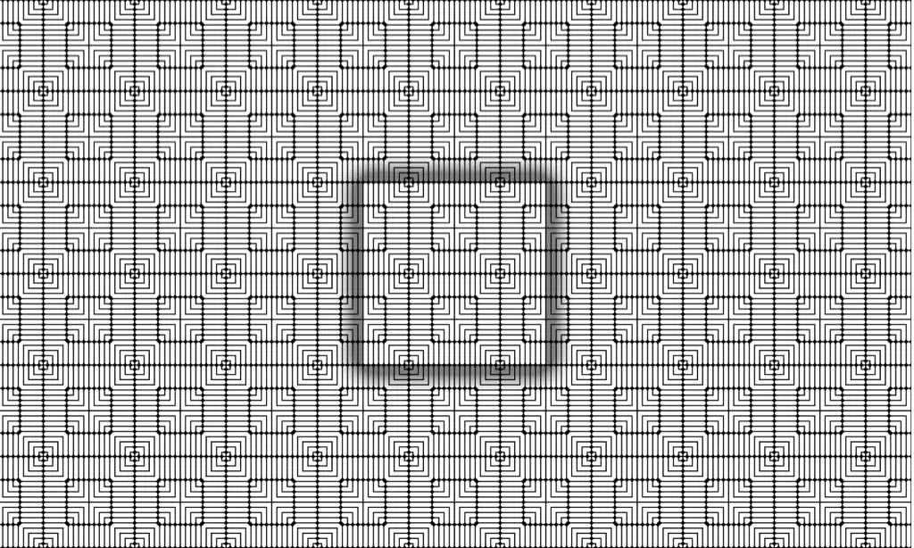 Seamless lines overlapping and intersecting in a kaleidoscope format