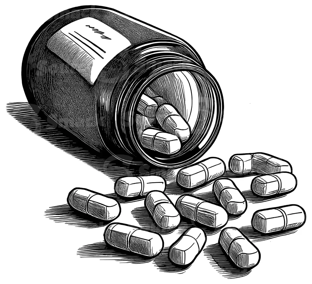 A bottle of prescription pills