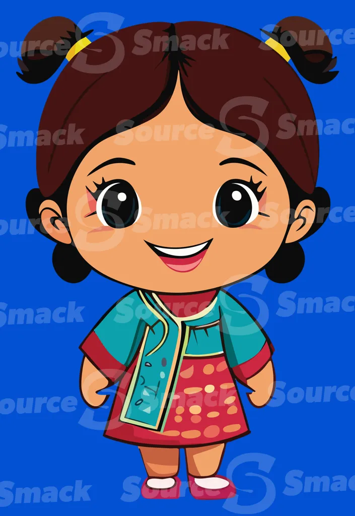 A young asian girl in a skirt