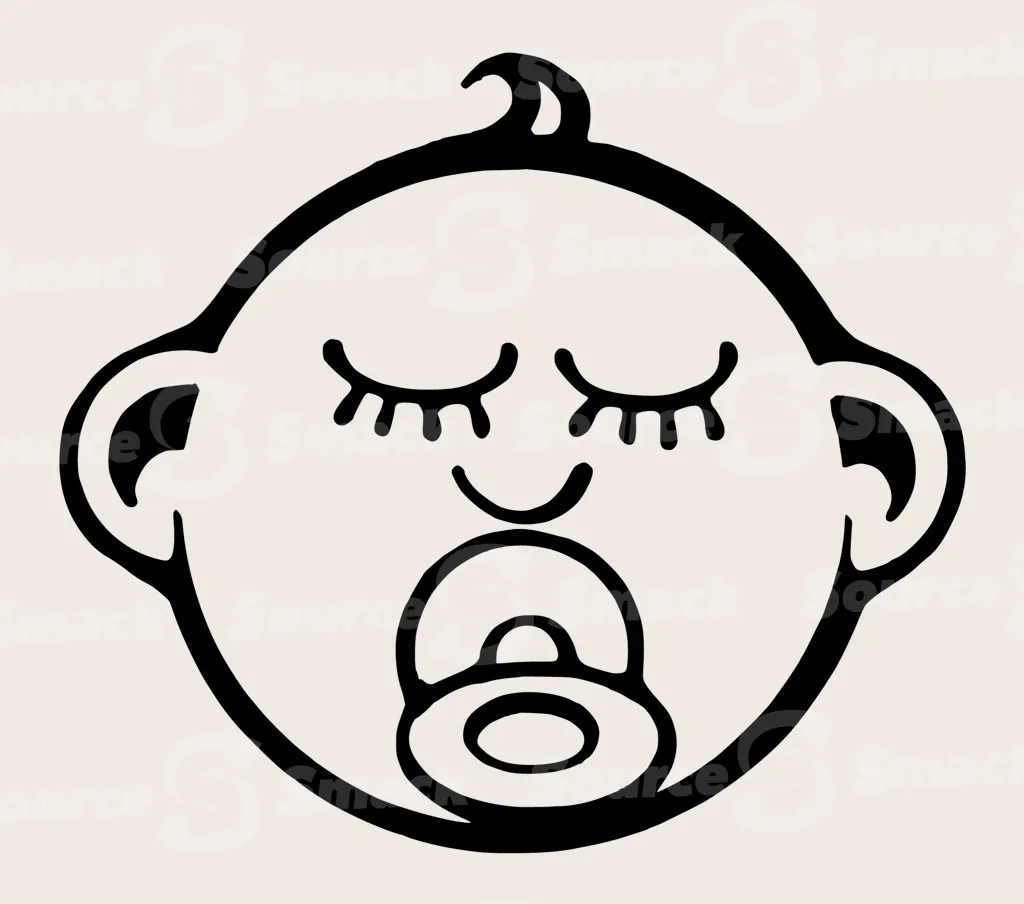 Cartoon baby head sleeping