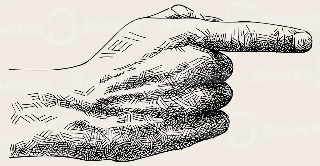 Finger pointed to the right