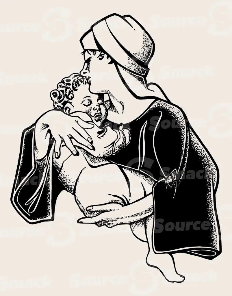 Mary and baby Jesus side view