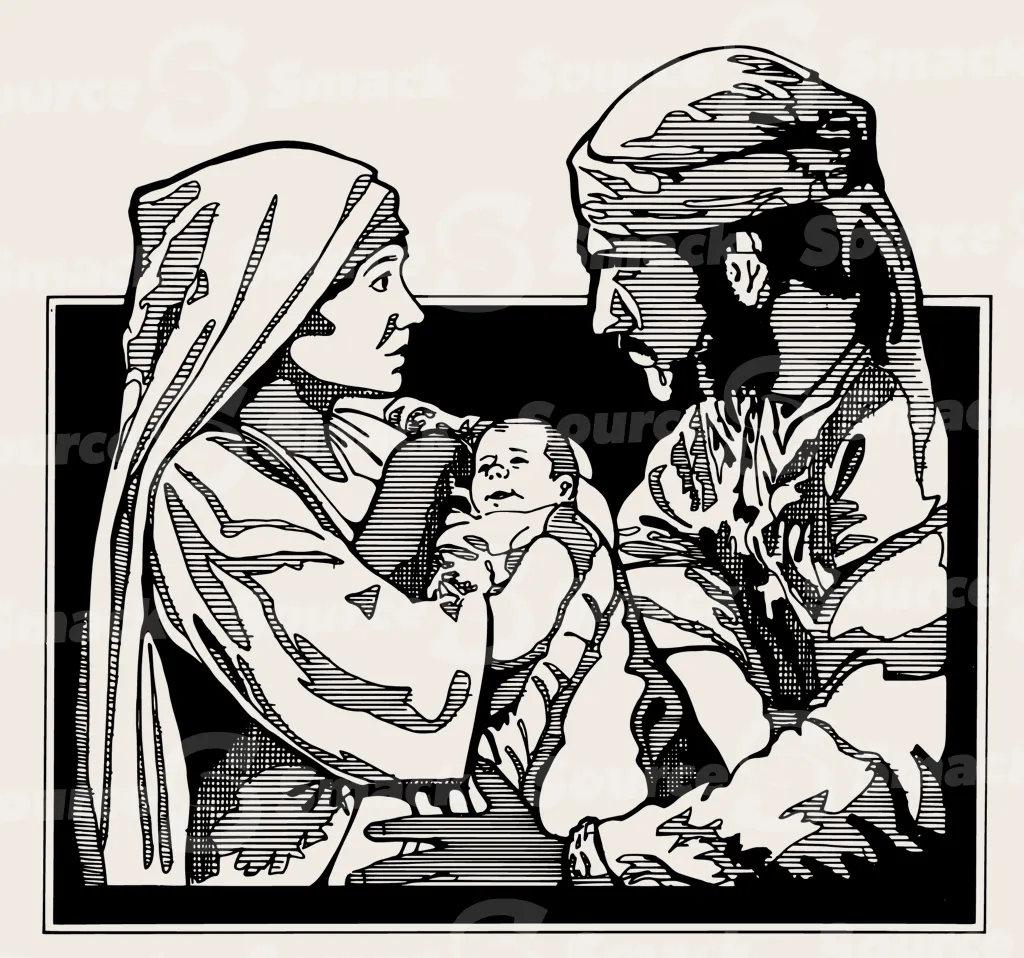 Mary, Joseph and baby Jesus