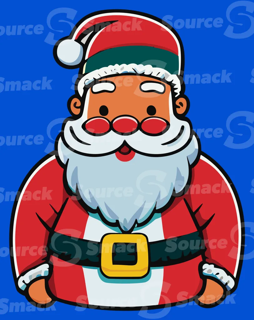 A jolly cartoon depiction of santa claus