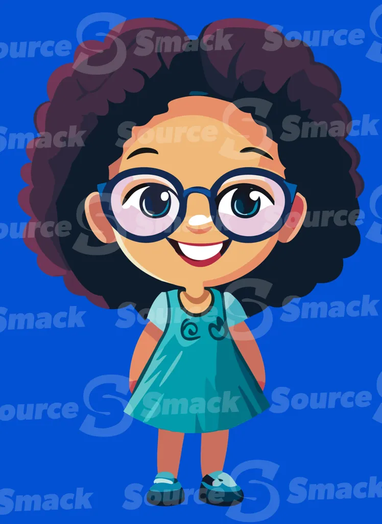 A young smiling ethnic girl with glasses