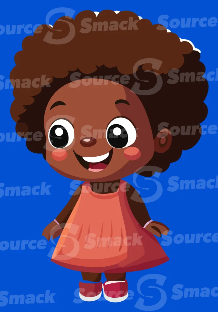 A young smiling ethnic girl in a dress