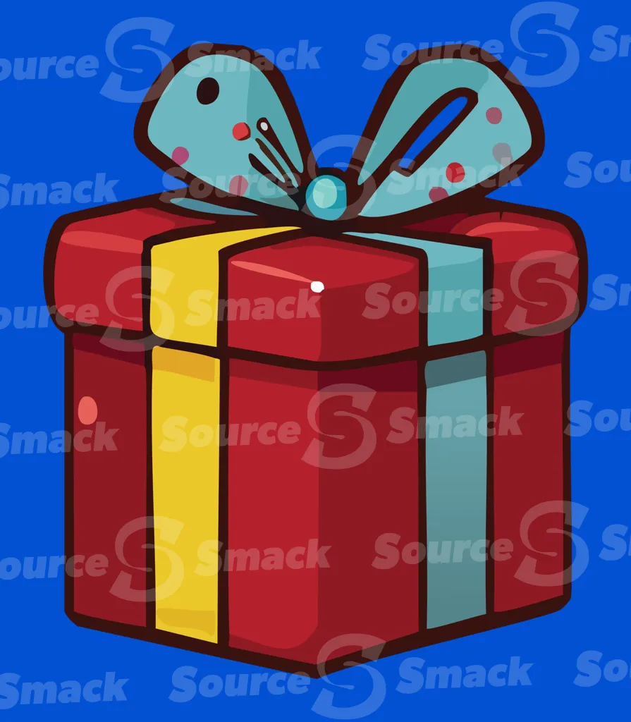 A square wrapped gift with a bow