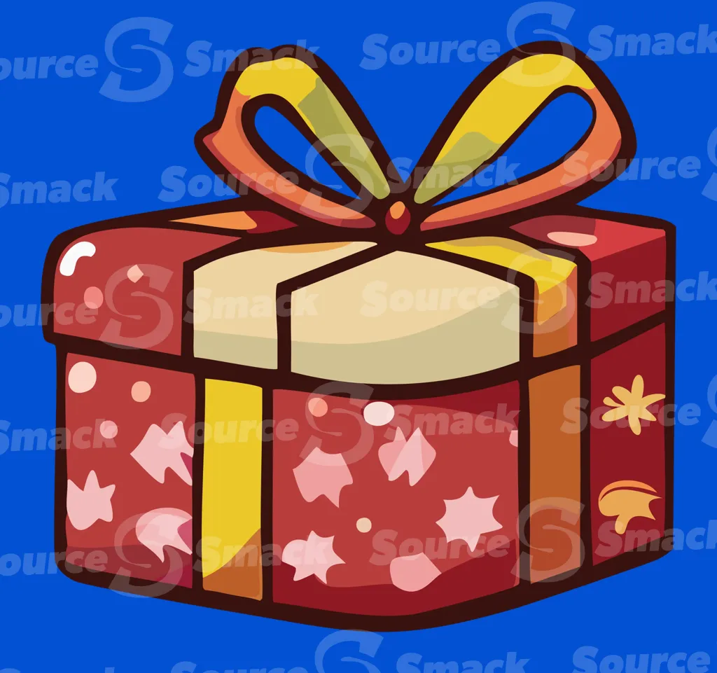 A festive wrapped present with a bow tied around
