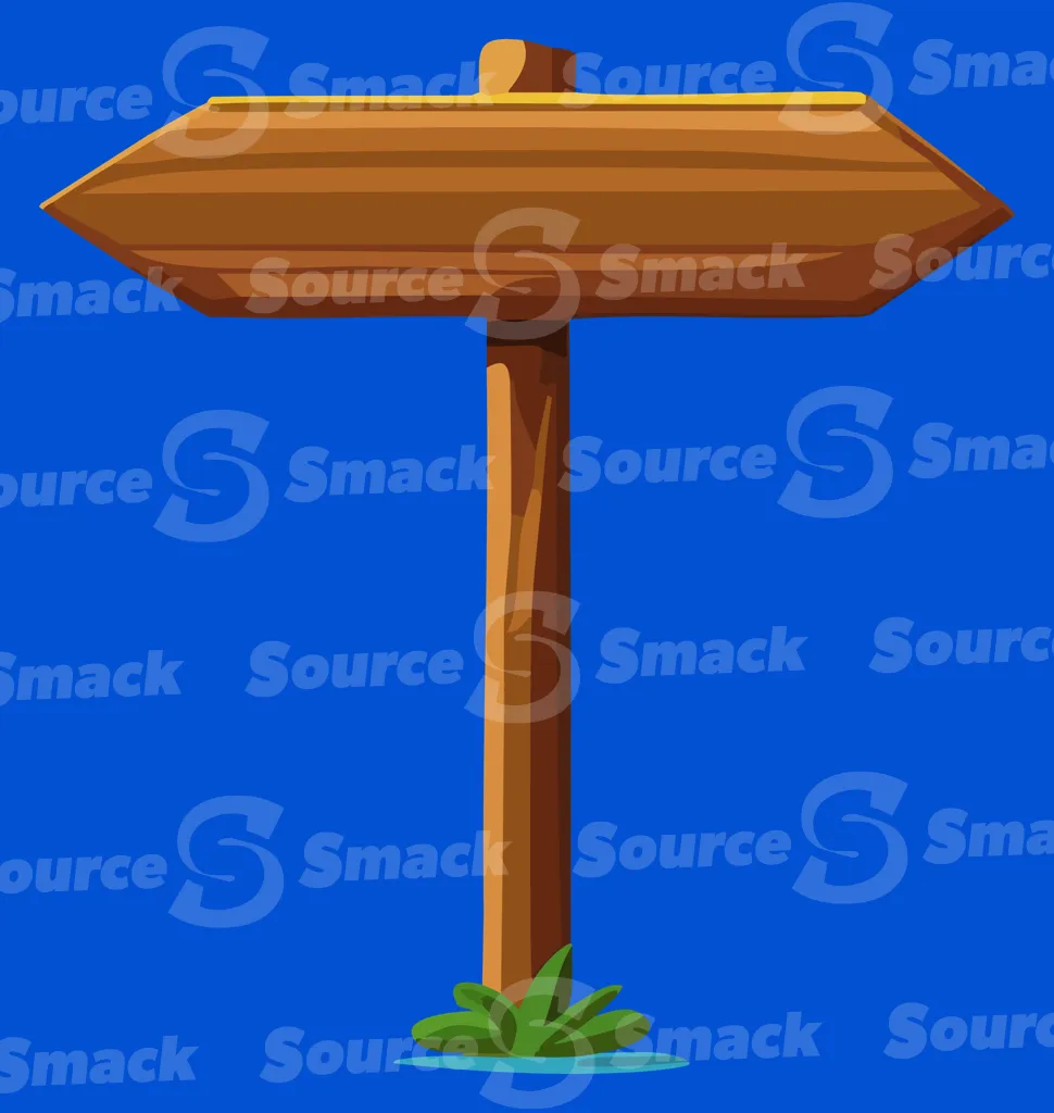 A wooden directional sign with one board
