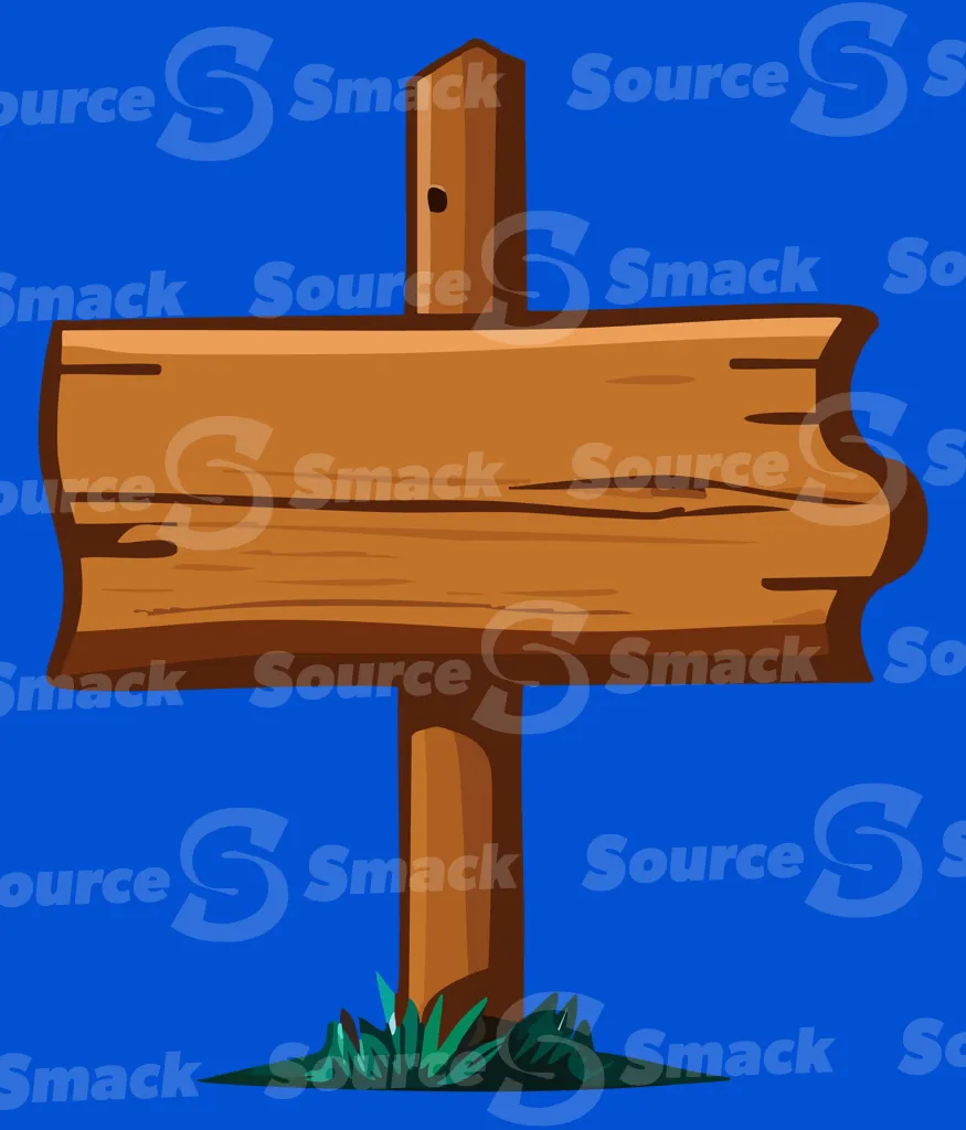 A wooden sign with one board