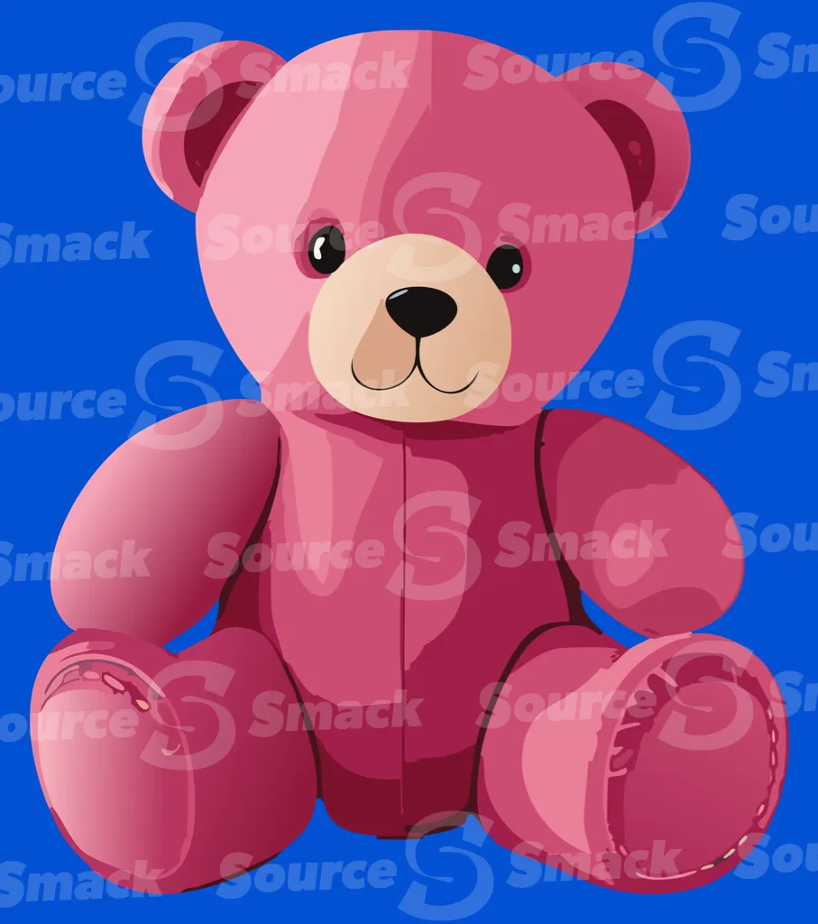 A soft pink teddy bear