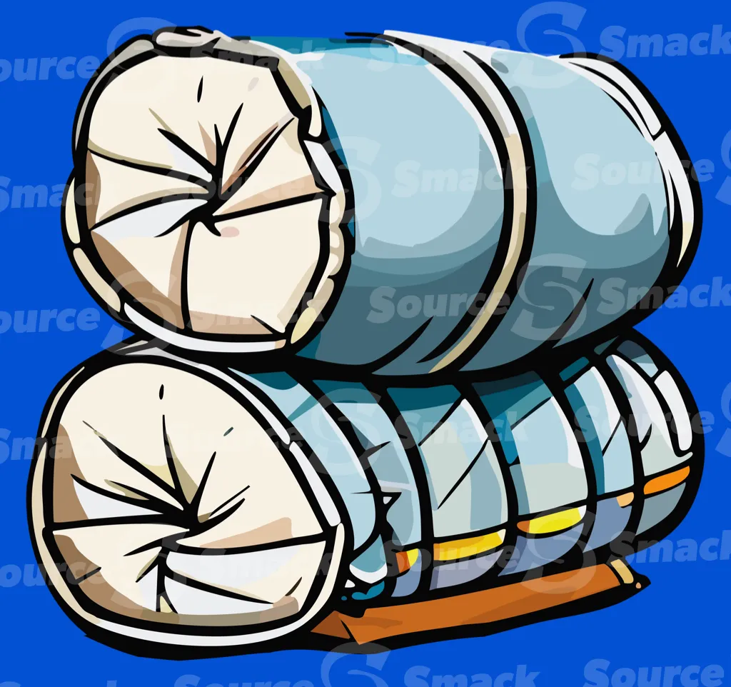 Two rolled up camping sleeping bags