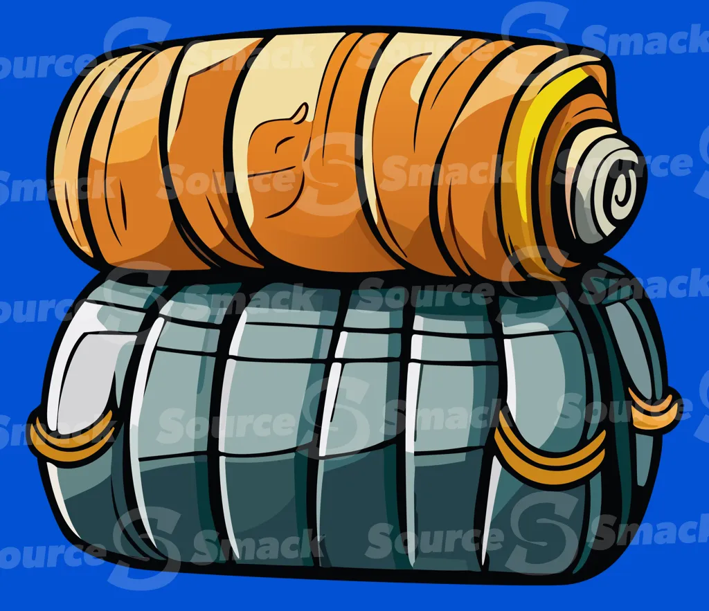 Two rolled up camping sleeping bags