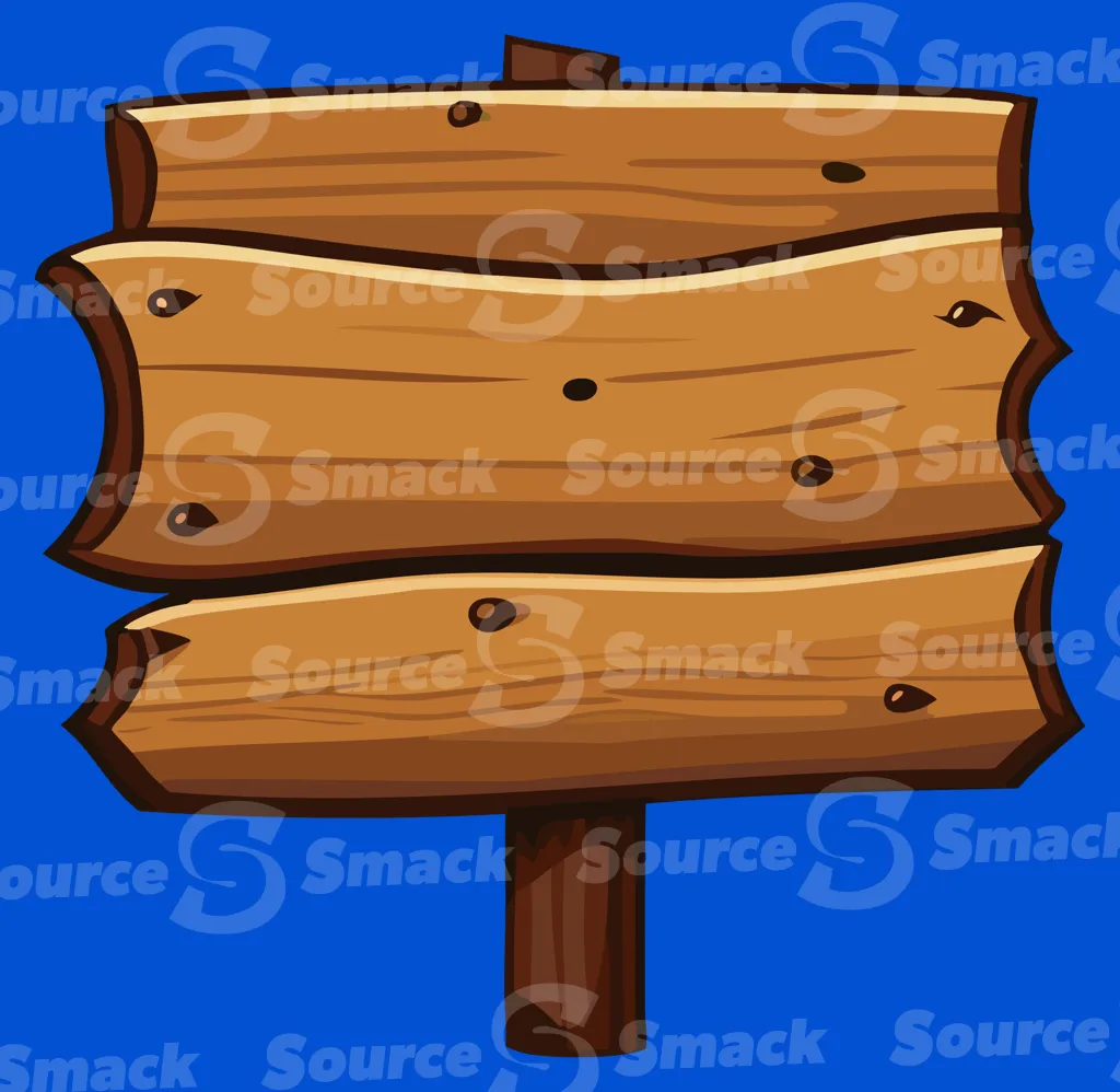 A wooden directional sign with three boards