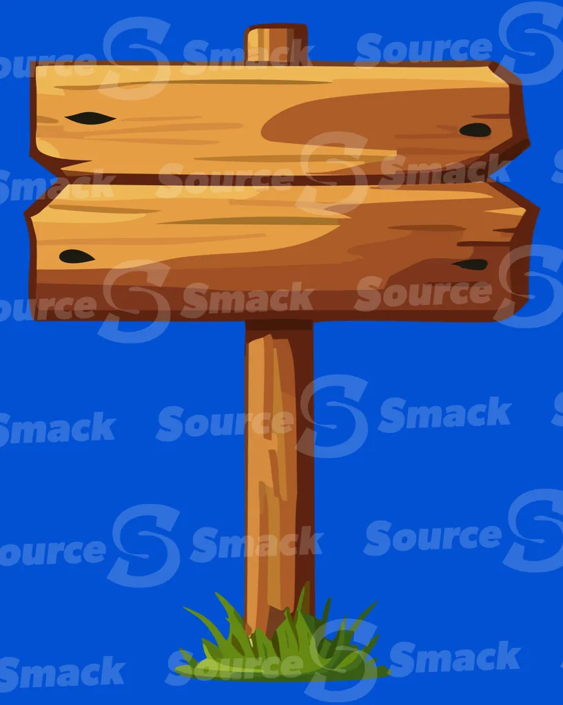 A two board wooden directional sign