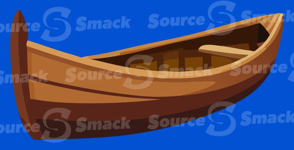 An empty wooden boat