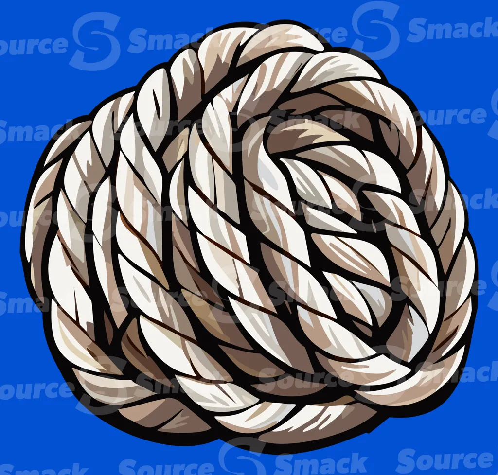A large coil of braided rope
