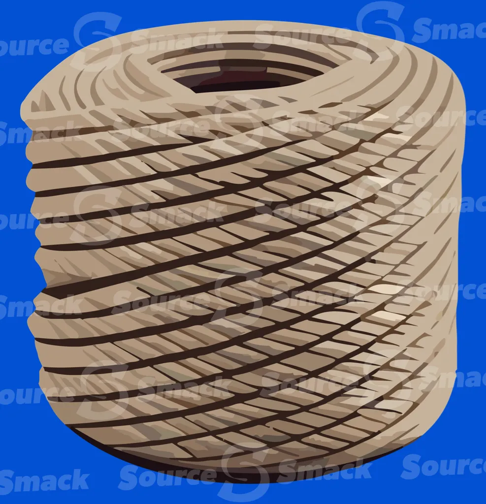 A large coil of braided rope