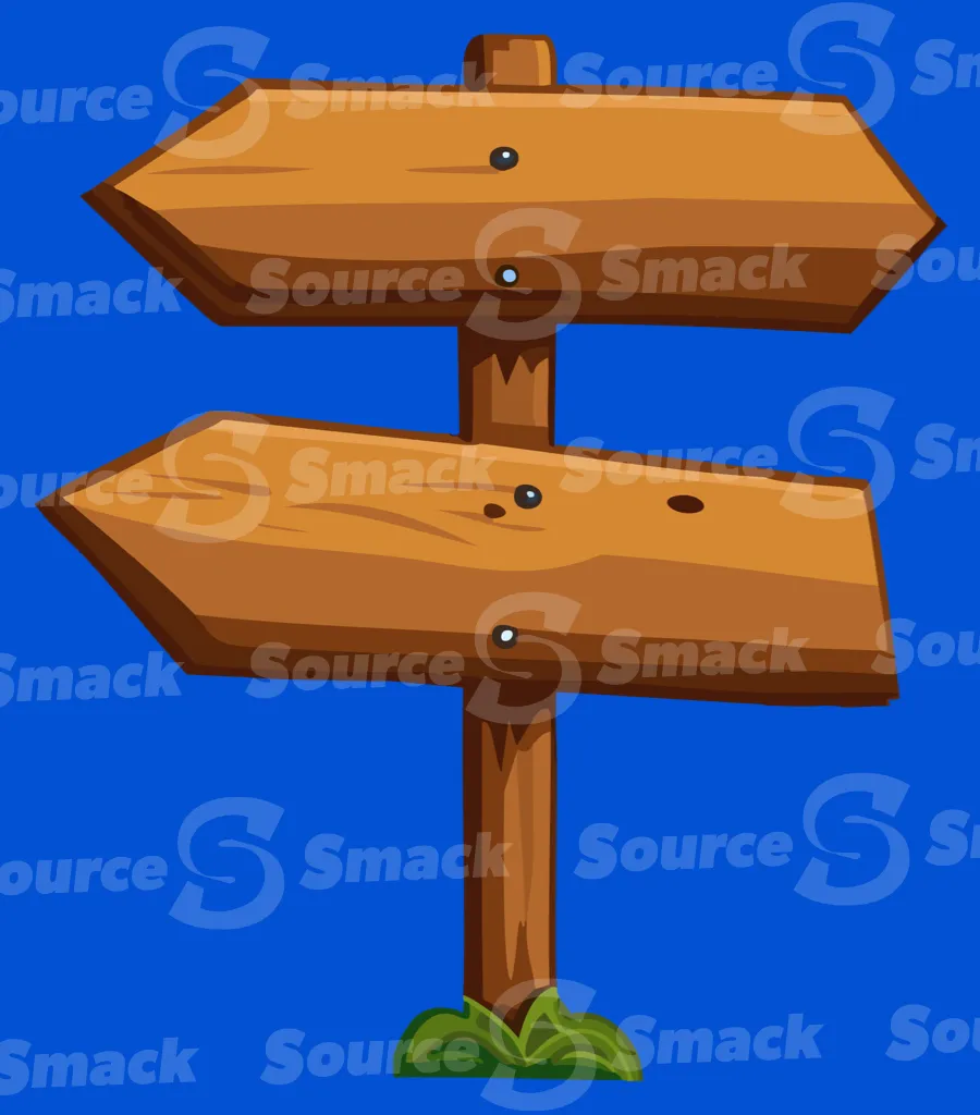 A wooden directional sign with two boards