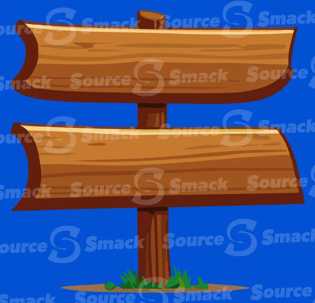 A wooden directional sign with two boards