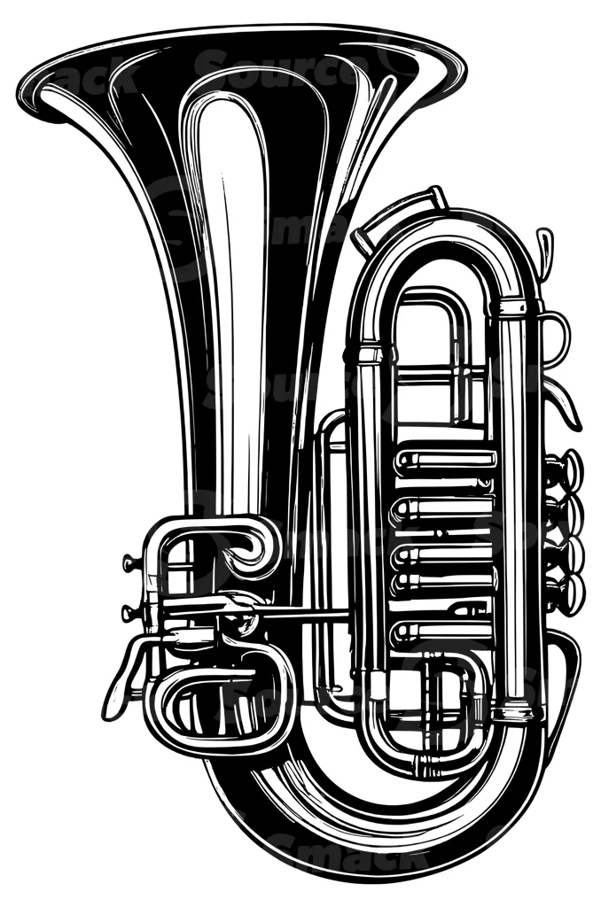 A large brass tuba instrument