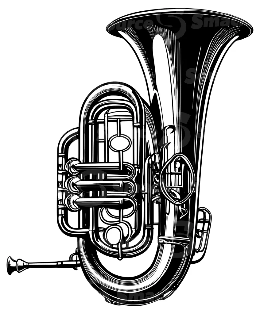A large brass tuba instrument