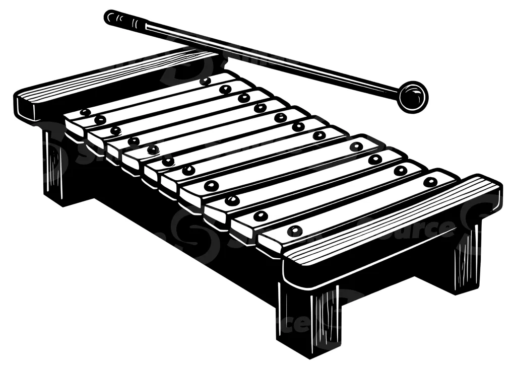 A illustrated image of a xylophone