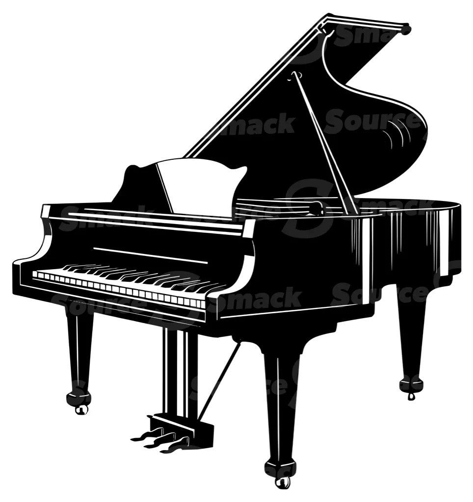 An illustration of a grand piano