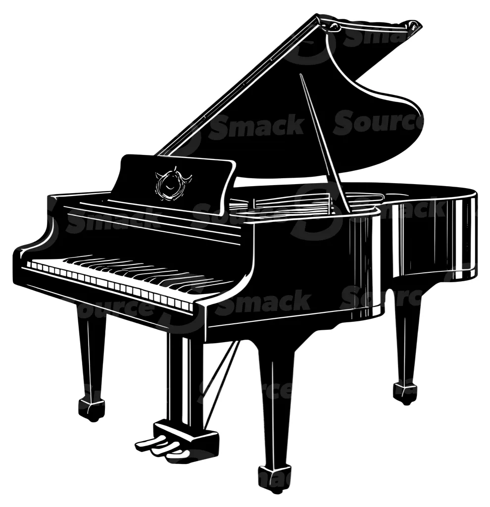 An illustration of a grand piano