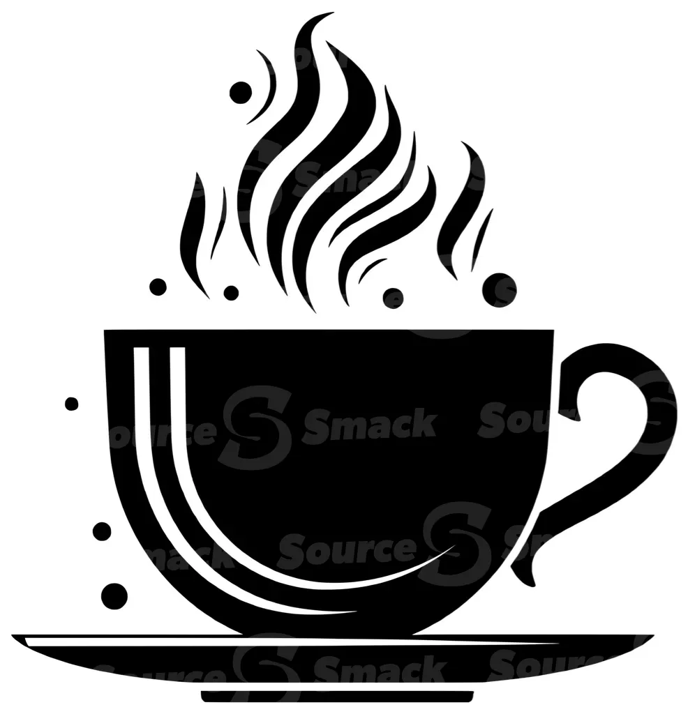 A steaming cup of coffee silhouette
