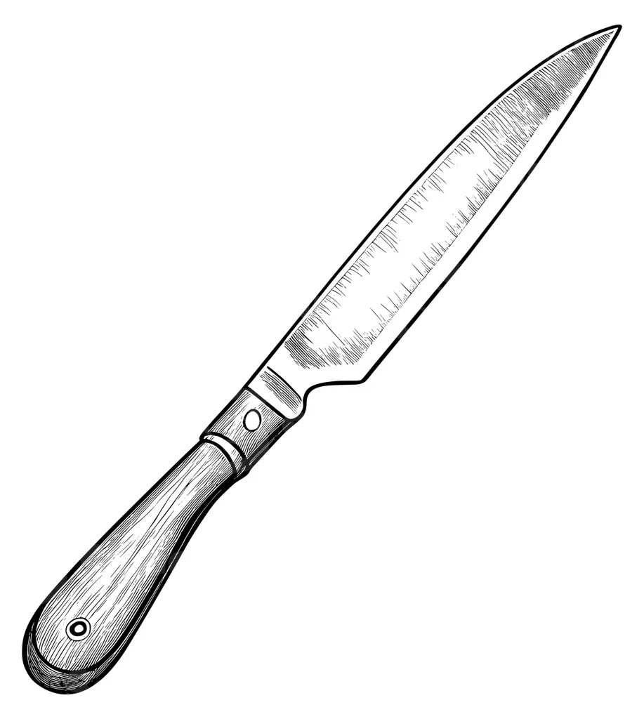 A kitchen knife utensil