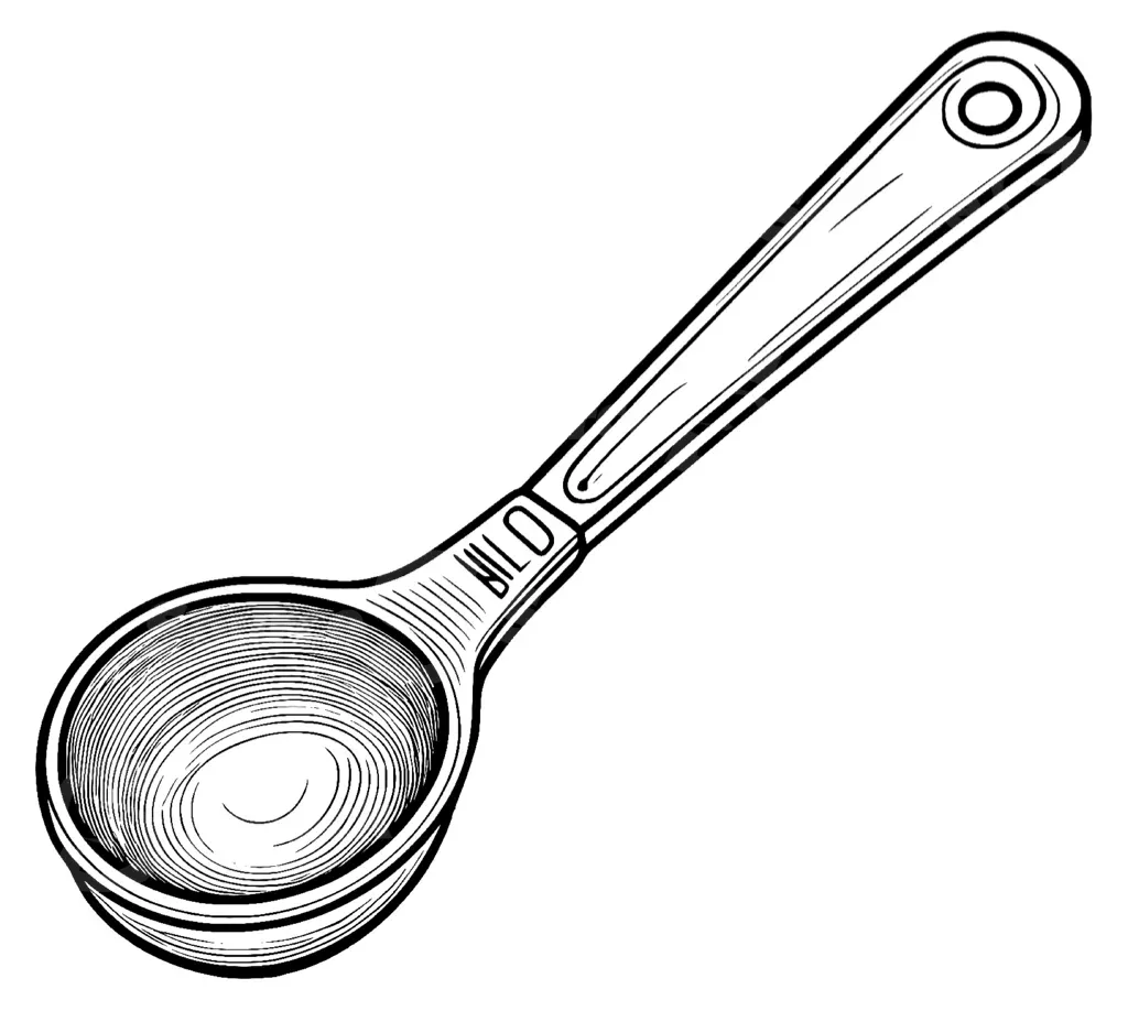 A metal measuring sppon