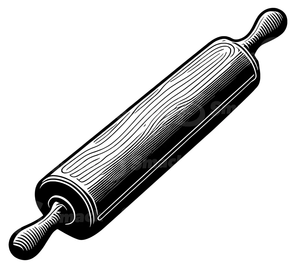 A wooden rolling pin