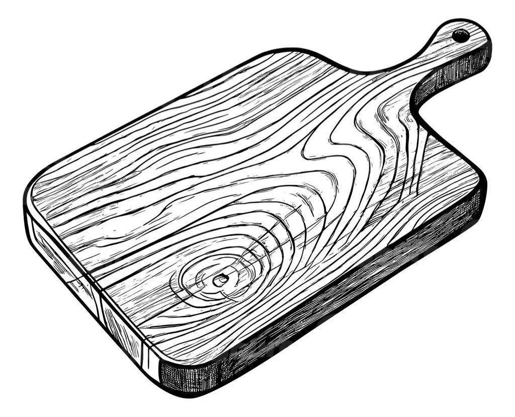 A wooden cutting board