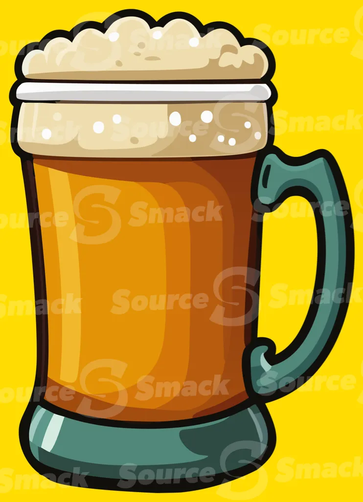 A cold frothy mug of beer