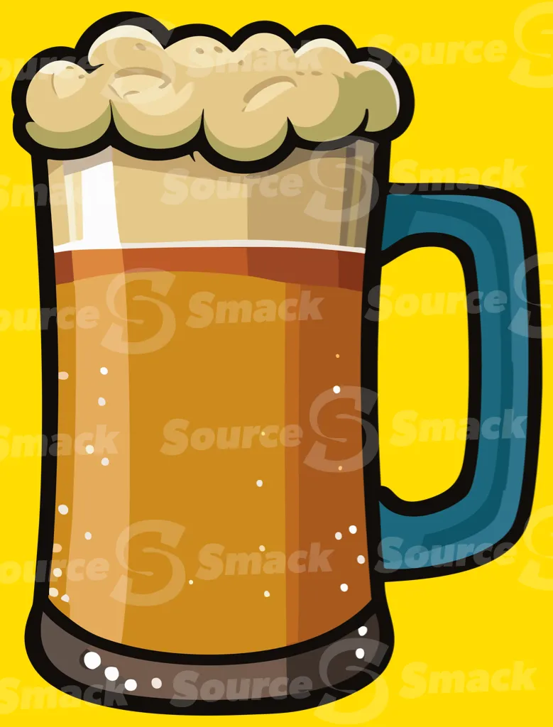 A cold frothy mug of beer