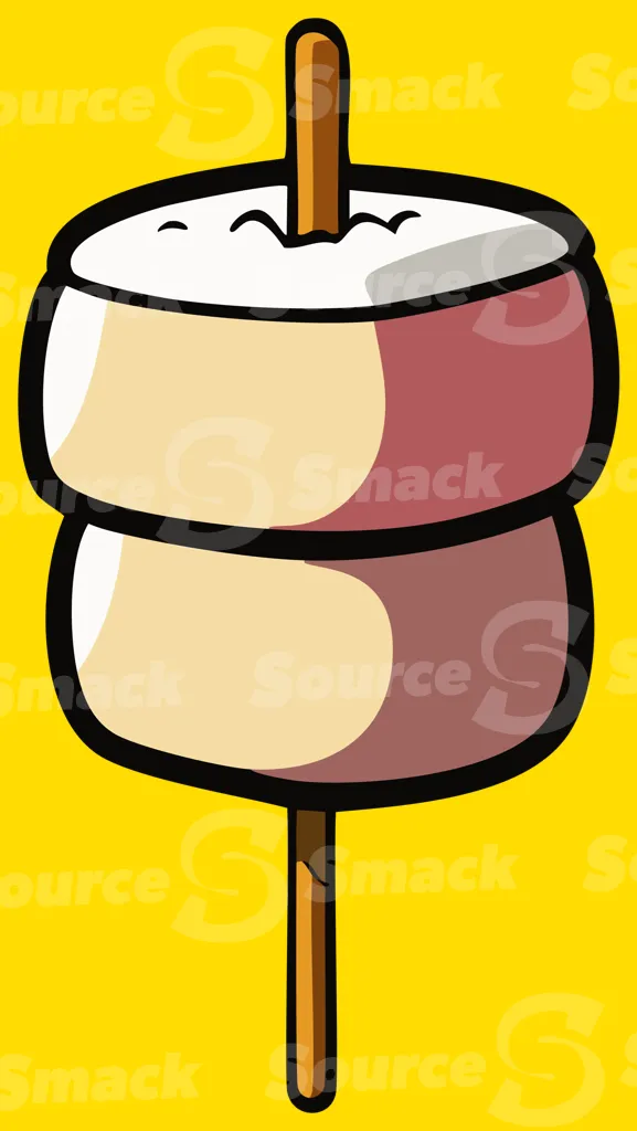 A scorched marshmallow on a stick