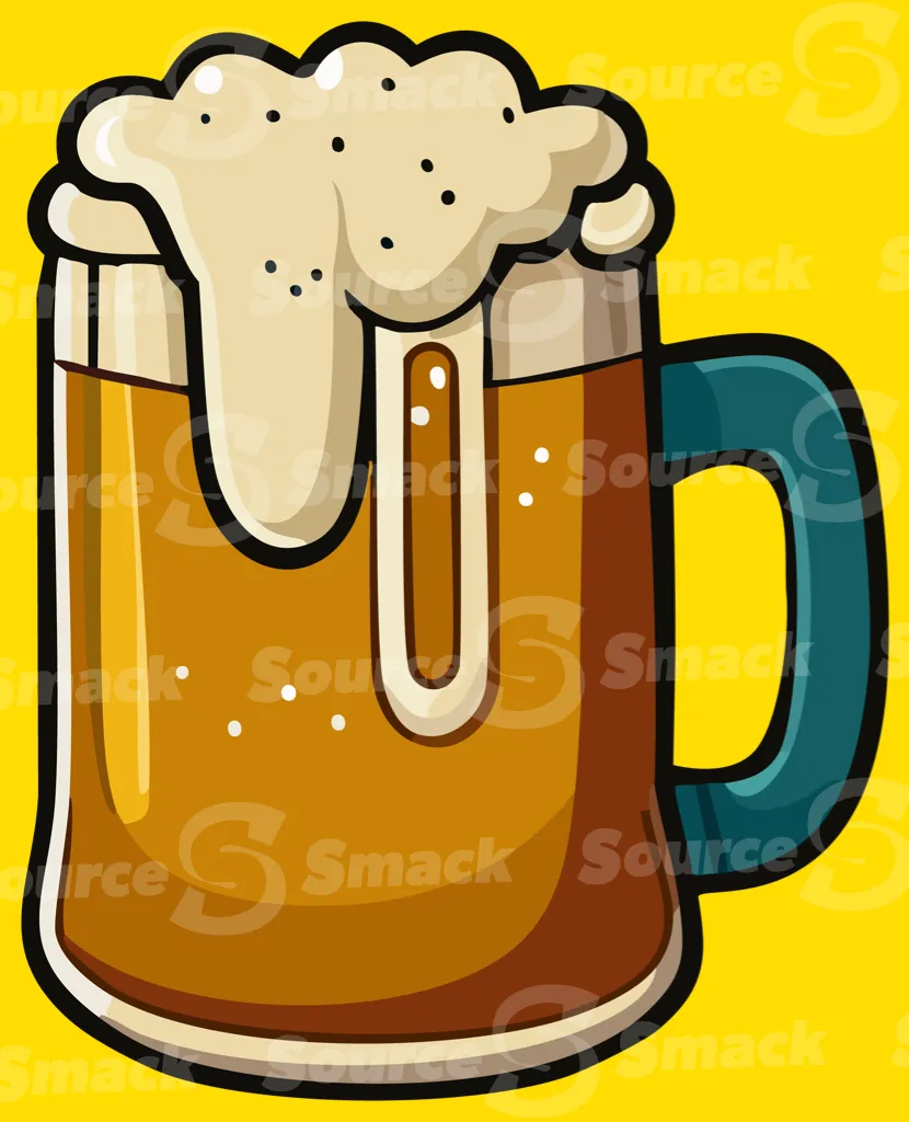 A cold frothy mug of beer