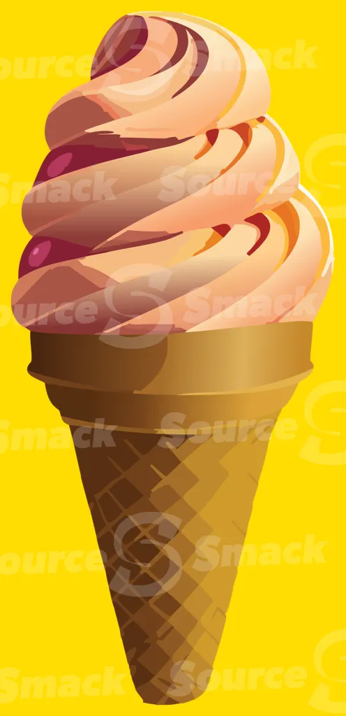 A soft serve ice cream waffle cone