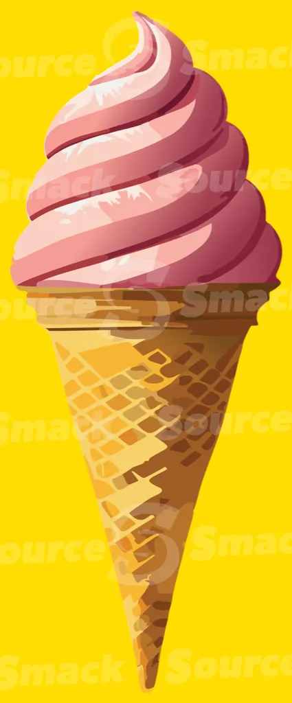 A soft serve ice cream waffle cone