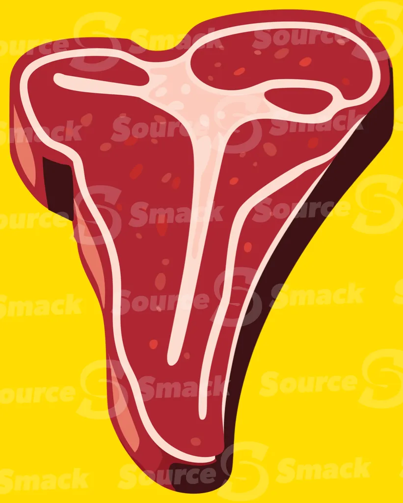A raw thick t-bone steak
