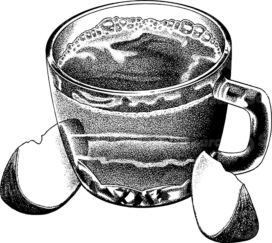 Cup of tea with apple slices