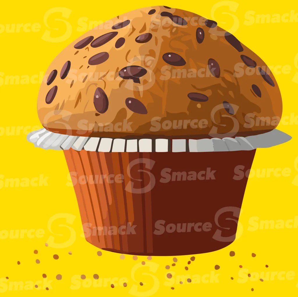 A chocolate chip muffin