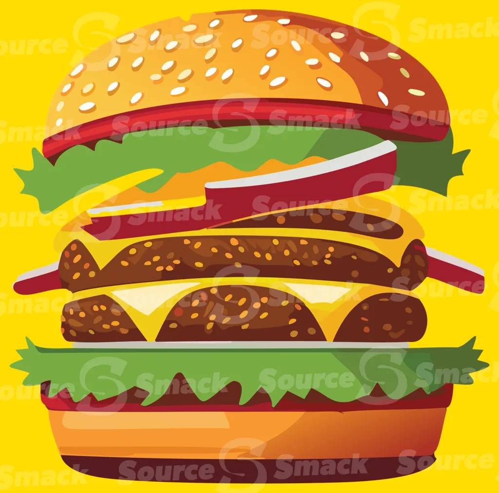 A stacked double cheeseburger