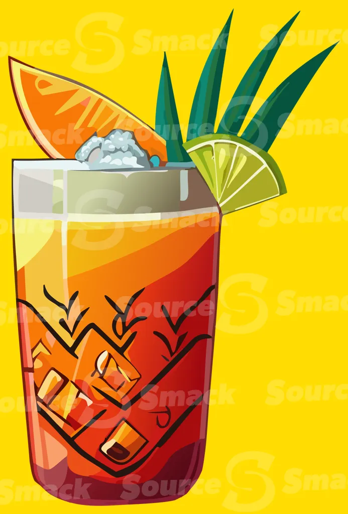 A refreshing fruit drink with fruit