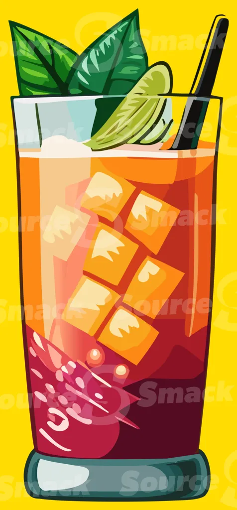 A refreshing fruit drink with fruit